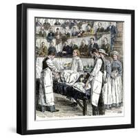 Surgery Performed Before Audience of Medical Students at Bellevue in New York City, 1890s-null-Framed Giclee Print