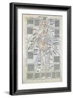 Surgical Diagram of the Anatomy of Man, from Fasciculus Medicinae by Johannes de Ketham-null-Framed Giclee Print