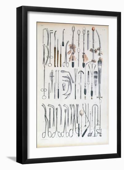 Surgical Instruments For Tonsil Operations, Traite Complet de L'Anatomie de L'Homme-Nicolas Henri Jacob-Framed Giclee Print