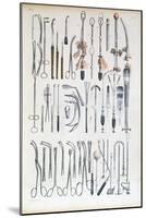 Surgical Instruments For Tonsil Operations, Traite Complet de L'Anatomie de L'Homme-Nicolas Henri Jacob-Mounted Giclee Print