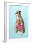 Suricate Holding a Bunch of Roses-null-Framed Photographic Print