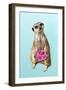 Suricate Holding a Bunch of Roses-null-Framed Photographic Print