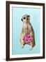 Suricate Holding a Bunch of Roses-null-Framed Photographic Print