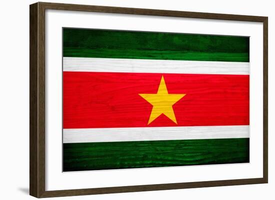 Suriname Flag Design with Wood Patterning - Flags of the World Series-Philippe Hugonnard-Framed Art Print