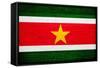 Suriname Flag Design with Wood Patterning - Flags of the World Series-Philippe Hugonnard-Framed Stretched Canvas