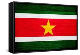 Suriname Flag Design with Wood Patterning - Flags of the World Series-Philippe Hugonnard-Framed Stretched Canvas