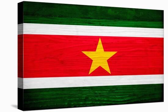 Suriname Flag Design with Wood Patterning - Flags of the World Series-Philippe Hugonnard-Stretched Canvas