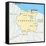 Suriname Political Map-Peter Hermes Furian-Framed Stretched Canvas