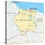 Suriname Political Map-Peter Hermes Furian-Stretched Canvas