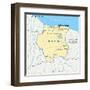 Suriname Political Map-Peter Hermes Furian-Framed Art Print