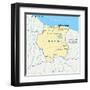 Suriname Political Map-Peter Hermes Furian-Framed Art Print