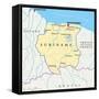 Suriname Political Map-Peter Hermes Furian-Framed Stretched Canvas