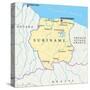 Suriname Political Map-Peter Hermes Furian-Stretched Canvas