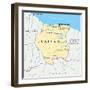 Suriname Political Map-Peter Hermes Furian-Framed Art Print