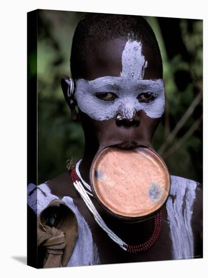 Surma Tribesmen with Lip Plate, Ethiopia-Gavriel Jecan-Stretched Canvas