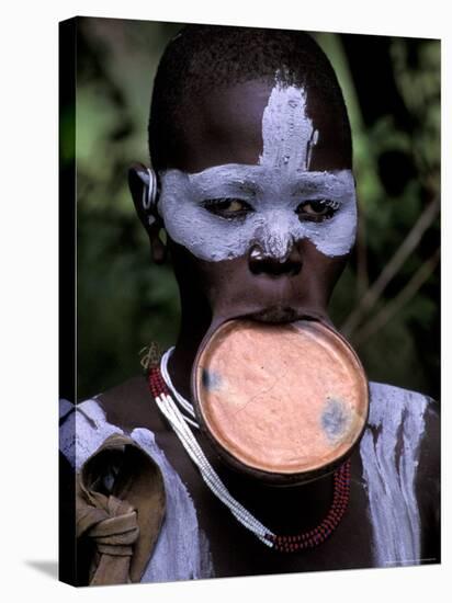 Surma Tribesmen with Lip Plate, Ethiopia-Gavriel Jecan-Stretched Canvas