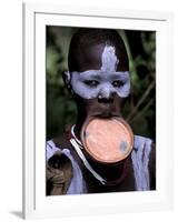 Surma Tribesmen with Lip Plate, Ethiopia-Gavriel Jecan-Framed Photographic Print