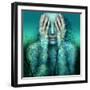 Surreal and Artistic Image of a Girl Who Covers Her Eyes with Her Hands on a Background of Trees An-Valentina Photos-Framed Photographic Print