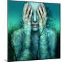 Surreal and Artistic Image of a Girl Who Covers Her Eyes with Her Hands on a Background of Trees An-Valentina Photos-Mounted Photographic Print