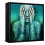 Surreal and Artistic Image of a Girl Who Covers Her Eyes with Her Hands on a Background of Trees An-Valentina Photos-Framed Stretched Canvas