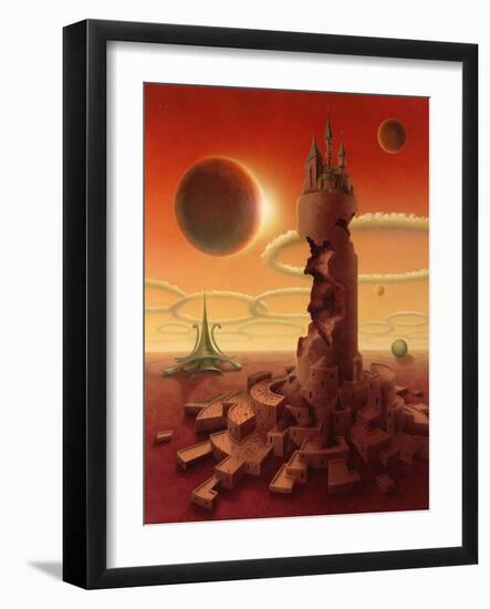 Surreal Futuristic Scenery-prill-Framed Art Print