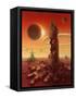 Surreal Futuristic Scenery-prill-Framed Stretched Canvas