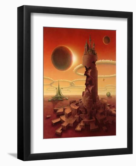 Surreal Futuristic Scenery-prill-Framed Art Print