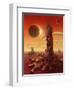 Surreal Futuristic Scenery-prill-Framed Art Print