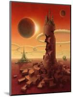 Surreal Futuristic Scenery-prill-Mounted Art Print