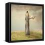 Surreal Illustration Imagine Representing a Pencil like a Tree with a Dove under a Branch with a Be-Valentina Photos-Framed Stretched Canvas