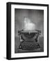 Surreal Imagine in Black and White of a Beautiful Classic Old Fashioned Typewriter with a Paper Wit-Valentina Photos-Framed Photographic Print