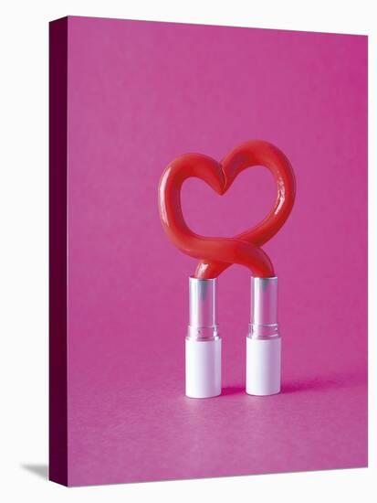 Surreal Lipstick - Heart-Assaf Frank-Framed Stretched Canvas