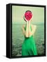 Surreal Portrait Of A Woman With A Flower Instead Of A Face-George Mayer-Framed Stretched Canvas