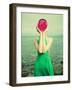 Surreal Portrait Of A Woman With A Flower Instead Of A Face-George Mayer-Framed Art Print