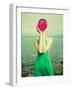 Surreal Portrait Of A Woman With A Flower Instead Of A Face-George Mayer-Framed Art Print