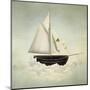 Surreal Vessel above the Clouds with Full Sail and a Sail with a Female Face-Valentina Photos-Mounted Art Print