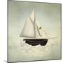 Surreal Vessel above the Clouds with Full Sail and a Sail with a Female Face-Valentina Photos-Mounted Art Print