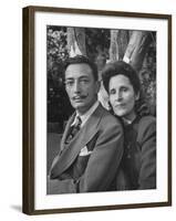 Surrealist Artist Salvador Dali with His Wife Gala in a Garden-Martha Holmes-Framed Premium Photographic Print