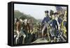 Surrender of British Army to Washington and Rochambeau at Yorktown, c.1781-null-Framed Stretched Canvas