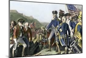 Surrender of British Army to Washington and Rochambeau at Yorktown, c.1781-null-Mounted Giclee Print