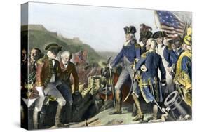 Surrender of British Army to Washington and Rochambeau at Yorktown, c.1781-null-Stretched Canvas