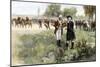 Surrender of British Commander Burgoyne to American General Gates at Saratoga, New York, c.1777-null-Mounted Giclee Print