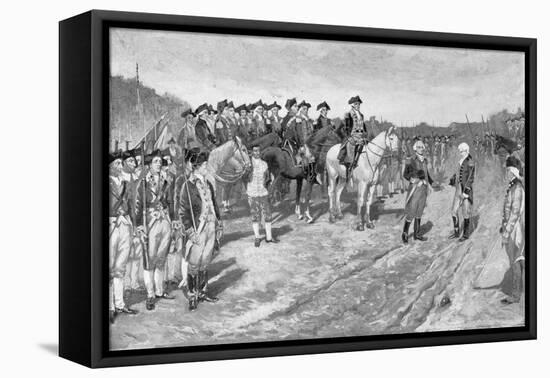 Surrender of Cornwallis at Yorktown, The Surrender of Cornwallis, c.1881-Howard Pyle-Framed Stretched Canvas