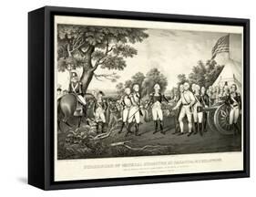 Surrender of General Burgoyne at Saratoga, N.Y., October 17th 1777, Pub. N. Currier, 1852-John Trumbull-Framed Stretched Canvas