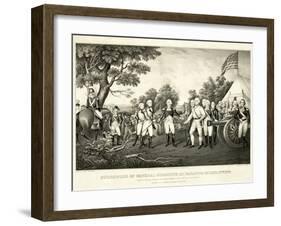 Surrender of General Burgoyne at Saratoga, N.Y., October 17th 1777, Pub. N. Currier, 1852-John Trumbull-Framed Giclee Print