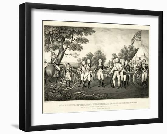 Surrender of General Burgoyne at Saratoga, N.Y., October 17th 1777, Pub. N. Currier, 1852-John Trumbull-Framed Giclee Print