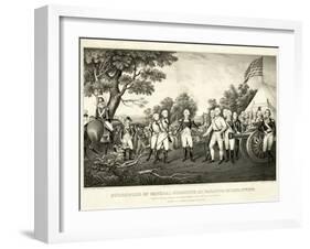 Surrender of General Burgoyne at Saratoga, N.Y., October 17th 1777, Pub. N. Currier, 1852-John Trumbull-Framed Giclee Print