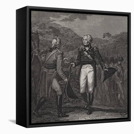 Surrender of General Burgoyne's Army at Saratoga, 1777-null-Framed Stretched Canvas