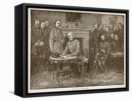 Surrender of General Lee, from a Book Pub. 1896-Alfred Rudolf Waud-Framed Stretched Canvas