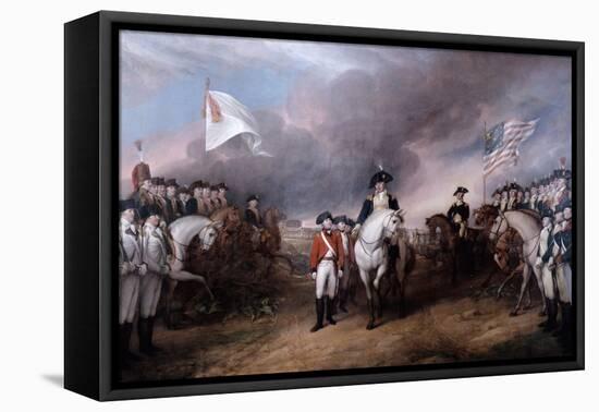 Surrender of General Lord Cornwallis at Yorktown, 19 October 1781, Painted 1820.-John Trumbull-Framed Stretched Canvas